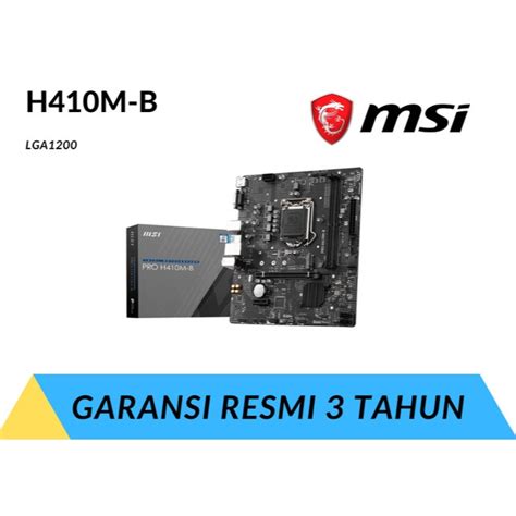 Jual Motherboard MSI PRO H410M B LGA1200 DDR4 VGA HDMI Mainboard H410