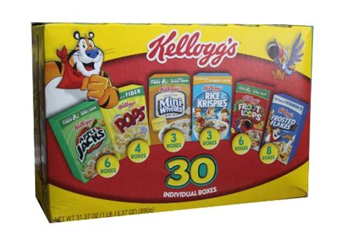 Kelloggs Cereal Jumbo Assortment Pack 327 Oz 30 Mini Boxes New Ebay