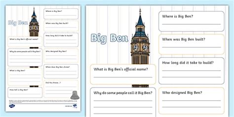 Ks1 Big Ben Fact File Template öğretmen Yaptı Twinkl