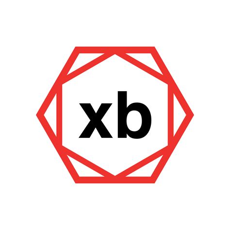 xb hexagon typography monogram xb lettering icon  vector art