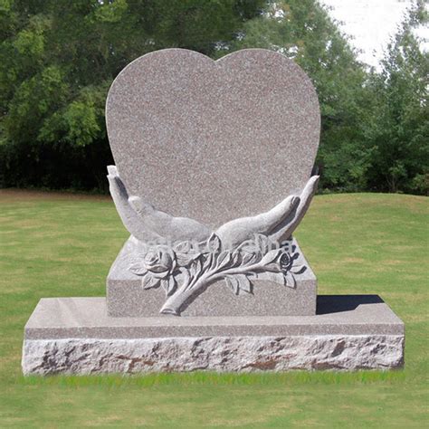 Double Heart Upright Headstone Polished Front And Back With 34″ Base