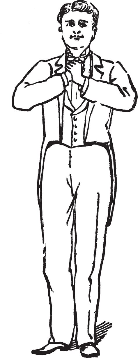 man standing vintage illustration  vector art  vecteezy