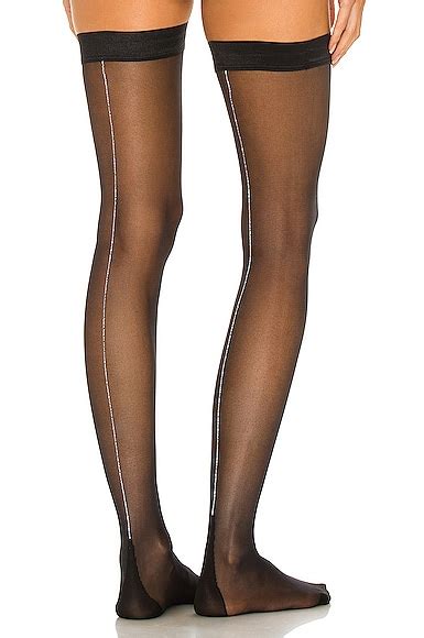 Wolford Luna Stay Up In Black Silver Fwrd