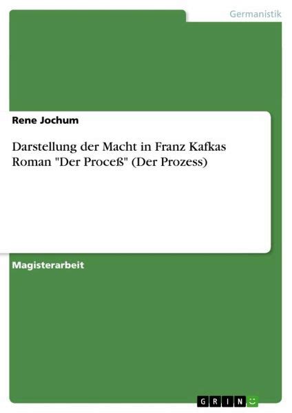 Darstellung der Macht in Franz Kafkas Roman Der Proceß Der Prozess