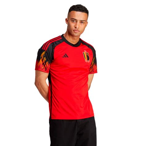 Camiseta adidas Bélgica Primera Equipación Mundial Qatar 2022 Red Black