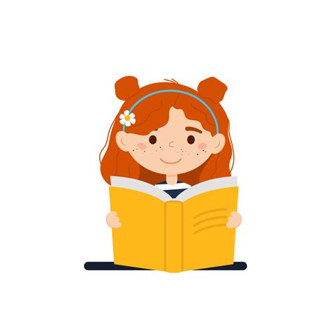 Cute little girl reading a book. Back to school concept. Home education ...