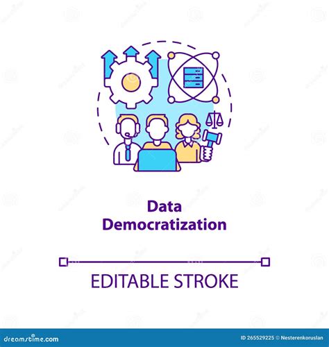 2d Data Democratization Concept Linear Icon Vector Illustration 284971164