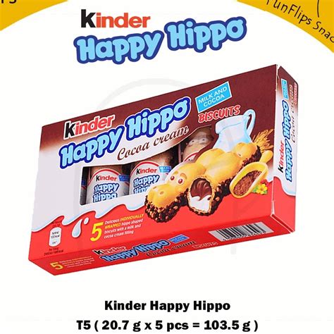 Kinder Happy Hippo Cocoa Cream Biscuit 103 5g 5pcs Shopee Malaysia