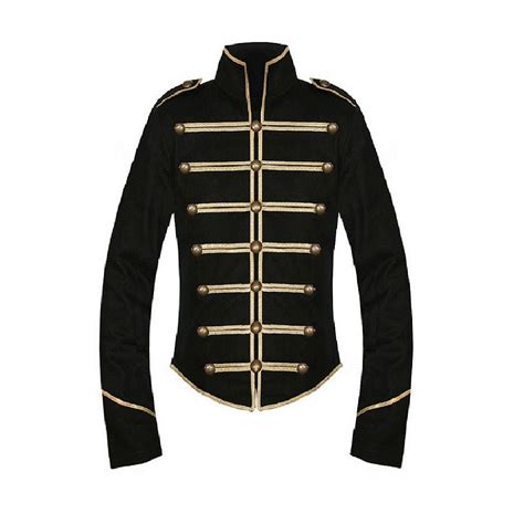 Mens Military Parade Gold And Black Uniform Jacket