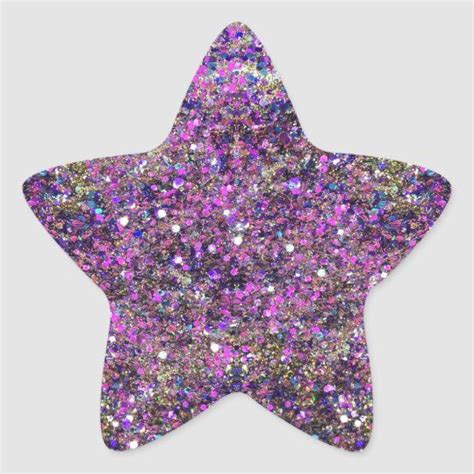 Modern Blue Pink Gold Glitter Blank Template Star Sticker Zazzle In