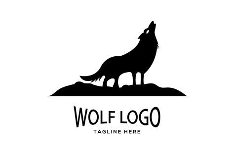 Black and White Logo - Wolf #50 Graphic by djanistudio · Creative Fabrica