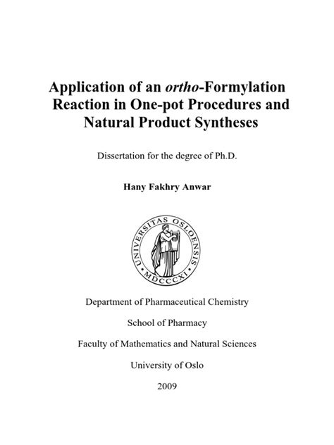 Phenol Formylation | PDF | Chemical Reactions | Ester