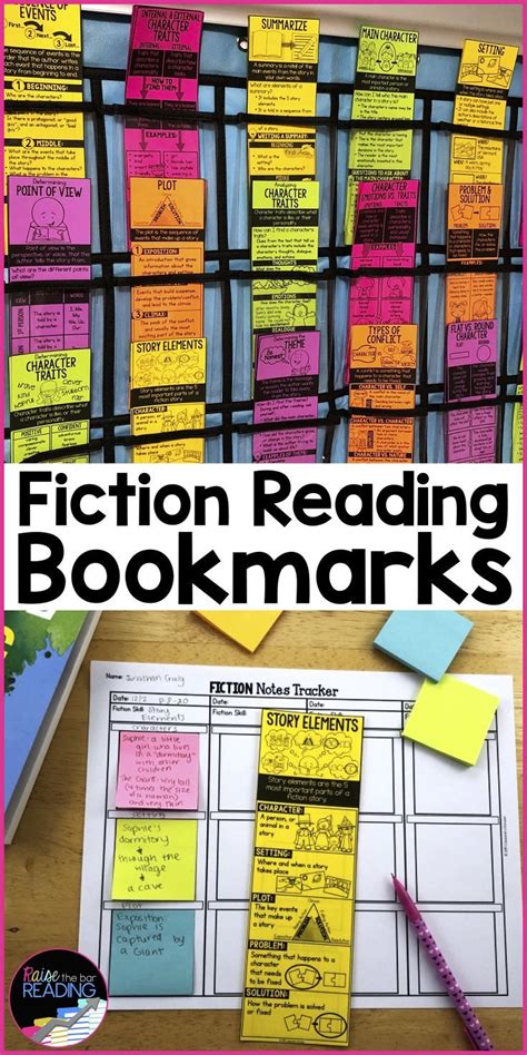 Reading Fiction Printable Bookmarks Summarizing Story Elements