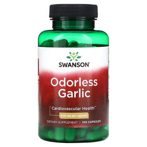 Swanson Odorless Garlic 500 Mg 100 Capsules