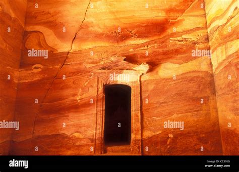 Inside walls of the The Treasury or Al Khazneh in Petra Jordan Middle east Stock Photo - Alamy