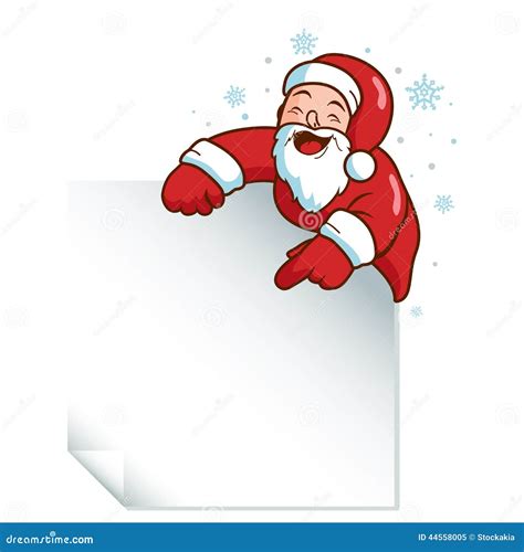 Santa Claus Holding A Blank Sign Stock Vector Image