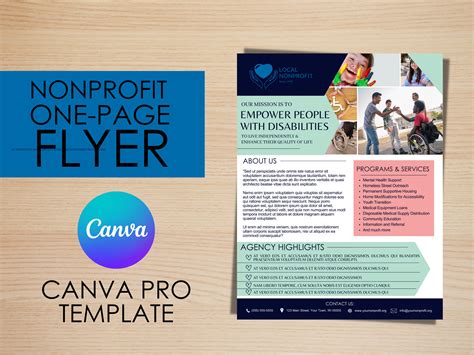 Nonprofit Flyer Template One Page Canva Design For Fundraising And