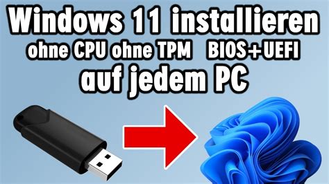 Windows Installieren Auf Jedem Pc Ohne Cpu Ohne Tpm Bios Und Uefi