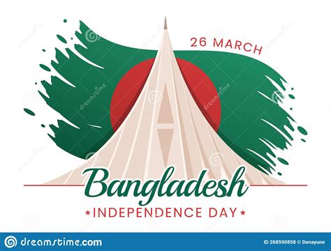 Happy Independence Day Of Bangladesh On March 26th Illustration With