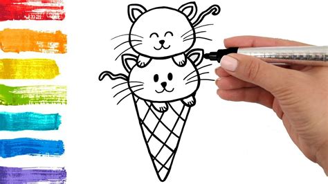 How To Draw A Ice Cream Cat