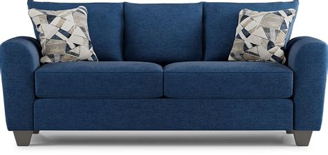 Sandia Heights Blue Chenille Fabric Premium Sleeper Sofa Rooms To Go