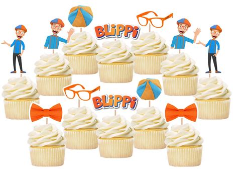 Blippi Birthday Cupcake Toppers