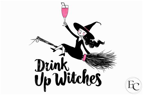 Drink Up Witches Pink Hallween Png Graphic By Esch Creative · Creative Fabrica