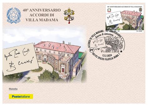 CARTOLINA FILATELICA ITALIA 2024 NUOVA ACCORDO DI VILLA MADAMA 8