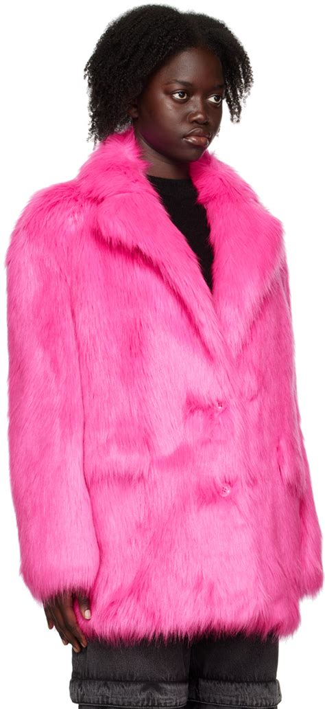 Stand Studio Pink Carter Faux Fur Coat Stand Studio