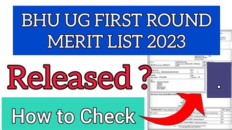 BHU UG First Round Merit List 2023 How To Check BHU UG FIRST ROUND