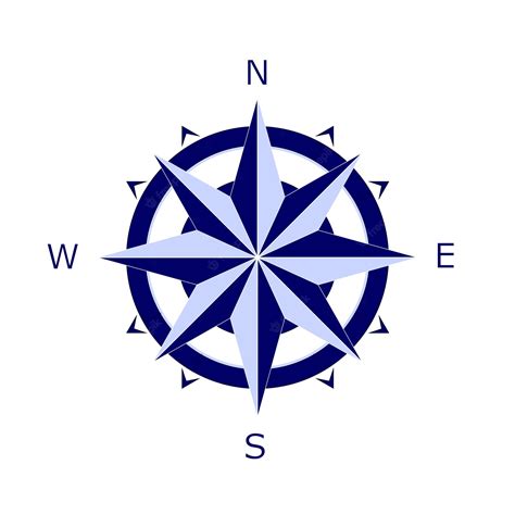 Premium Vector Blue Compass Rose With Arrows