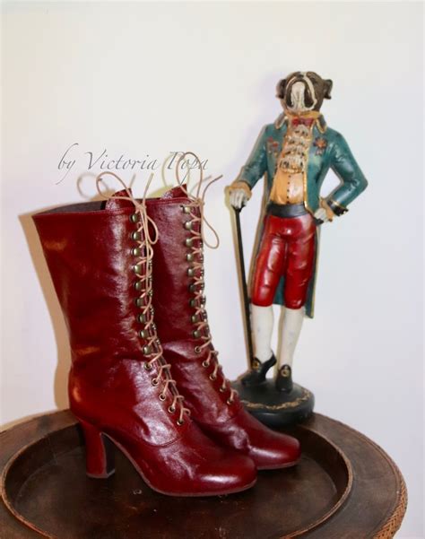 Burgundy Boots Leather Boots Victorian Boots Cosplay Boots Etsy