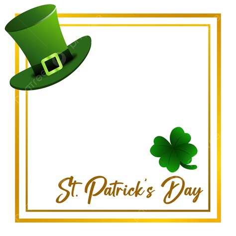 Saint Patrick Hat Vector Art Png Green Hat And Golden Border Saint