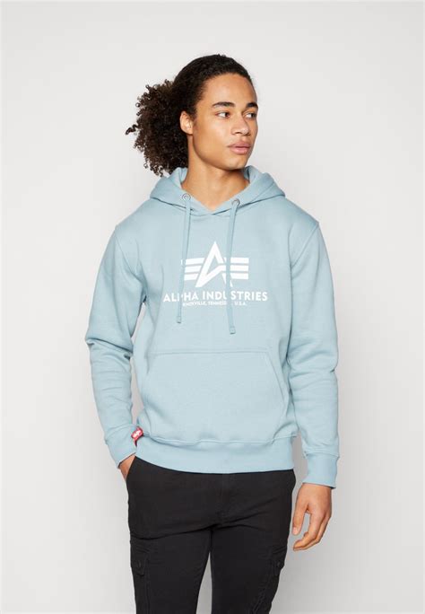 Alpha Industries Basic Hoodie Grey Blueblue Grey Zalando