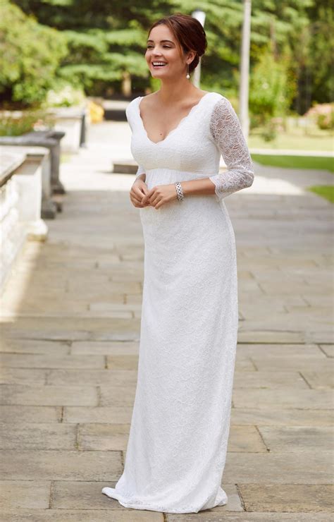 Chloe Lace Maternity Wedding Gown Ivory Maternity Wedding Dresses