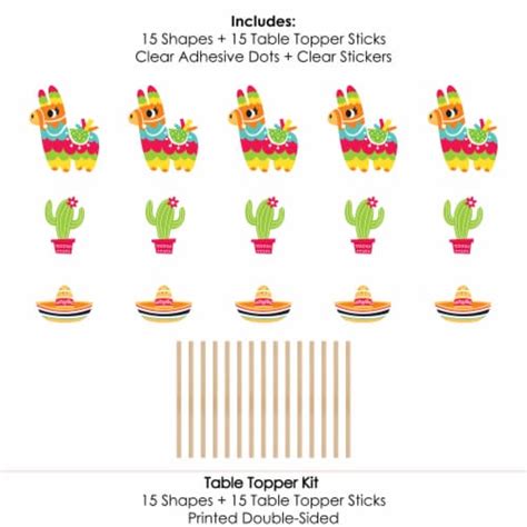 Big Dot Of Happiness Pinata Party Colorful Fiesta Centerpiece Sticks