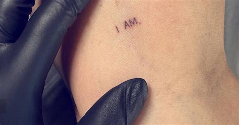 I Am Lettering Tattoo Hand Poked On The Inner Arm