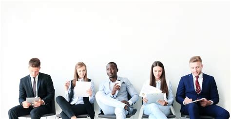 Premium Photo Stressful Business People Waiting For Job Interview