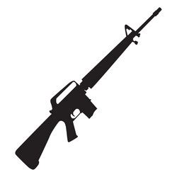 Ak Assault Rifle Silhouette Royalty Free Vector Image