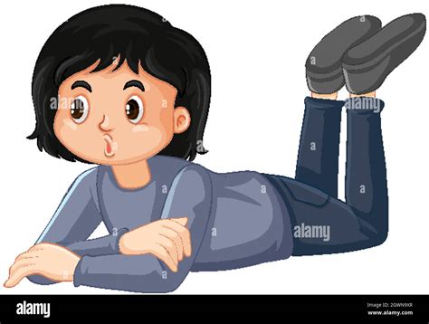 Young Girl Laying Down On Stock Vector Images Alamy