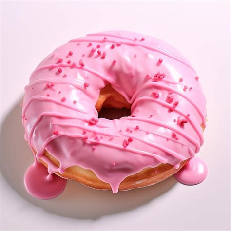 Premium AI Image Donut With Pink Glaze On White Isolated Background