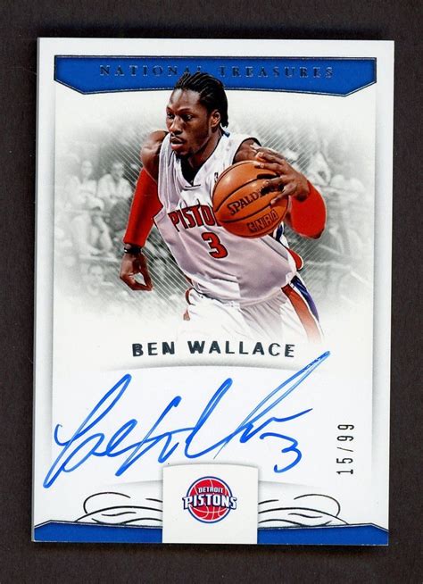 2017 18 National Treasures Ben Wallace Signed Auto 1599 Detroit