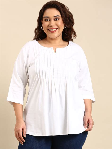 Plus Size White Tops - Stylish White Tops for Curvy Women – The Pink Moon