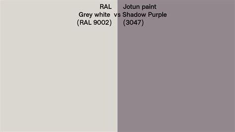 RAL Grey White RAL 9002 Vs Jotun Paint Shadow Purple 3047 Side By