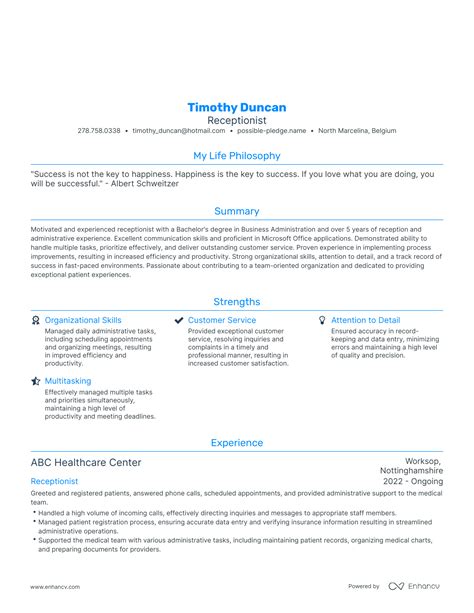 3 Receptionist Resume Examples And How To Guide For 2024