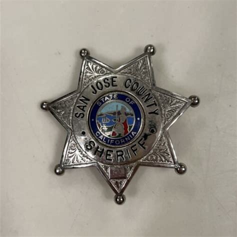 San Jose County Sheriff Badge Obsolete 7 Point Star California Blackinton Ebay