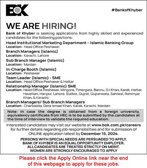 Bank Of Khyber Jobs December 2024 Apply Online Relationship Managers