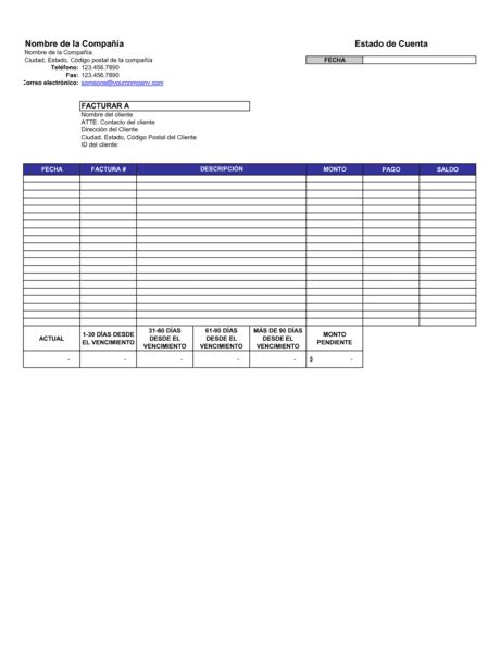 Cuentas Por Cobrar Modelos Y Ejemplo Biztree Templates Text