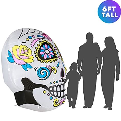 Holidayana Halloween Inflatables Large Ft Sugar Skull Inflatable