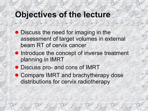 Imrt In Cervix Cancer